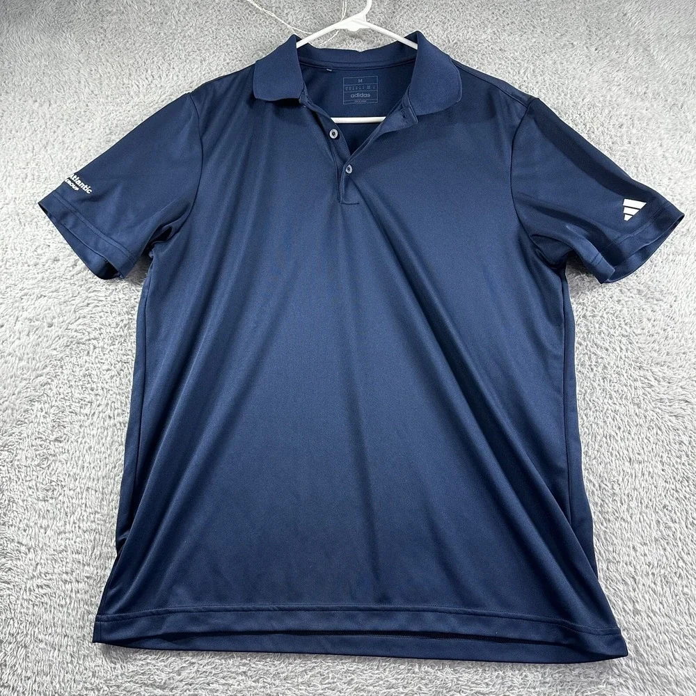 Adidas Performance Polo Shirt Mens Medium Navy Blue Collared Golf Office Work